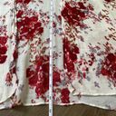 Angie  Cream Red Floral Open Front Kimono Cardigan Beautiful Boho ~ One Size Photo 11