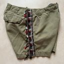 ZARA  Green Woven Embroidered Tassel Shorts Size 4 Photo 4