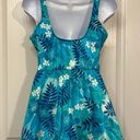 Maxine of Hollywood Women's Vintage  Tropical Teal Swimdress Swimsuit Size 16 EUC Photo 4