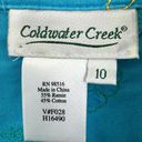 Coldwater Creek  Women Sleeveless Blouse Tank Top Size 10 Floral Embroidered Blue Photo 1