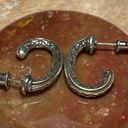 Brighton  Two-tone Swirl J Hoop 925 Sterling Silver Earrings Photo 1