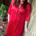 Vanity Fair  vintage nightgown housecoat red floral size‎ Med Photo 3