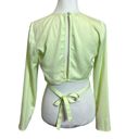 GRLFRND  Aaryn Top Mint Green Cropped Long Sleeves Wrap Around Tie Women’s Size S Photo 4