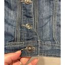 Christopher & Banks  Stretch Denim Jean Jacket Ruffle Trim Women’s Size XL Photo 6