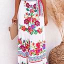 Boutique White Floral Ruffled Off the Shoulder Boho Maxi Dress Photo 0