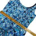 Carmen Marc Valvo Luxe by  Blue Floral Sleeveless Pleated Cocktail Dress 8 Summer Photo 7