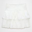 American Eagle Medium White High-Waisted Tiered Mini Skort Photo 3