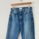 frame denim Frame Le Jane High Rise Straight Relaxed Fit Raw Hem Medium Wash Womens Size 28 Photo 1