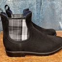 Krass&co Charleston Shoe . Chelsea Rain Boot Black White Faux Suede Plaid Size 10 Photo 2