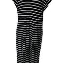 White House | Black Market  black/white striped short sleeve knit maxi dress sz M Photo 0