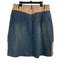 Venezia Denim Skirt Sz 18W Jean VTG Y2K Boho Southwestern Tapestry Blue Pink Photo 3