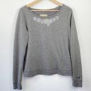 Hollister  Grey Bejeweled Crewneck Pullover Sweater Women's Size Large L Photo 0