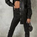 Missguided Oversized Black Leather Shirt Photo 1