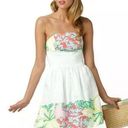 Lilly Pulitzer  Lottie Dress White Resort Mariposa Placed Floral Strapless Mini 2 Photo 0