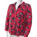 Nic+Zoe  Womens Size Large Button Front Top Floral Leaf Print Rayon Stretch Photo 0