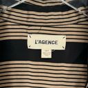 L'Agence  Tyler Long Sleeve Silk Blouse in Dark Champagne & Black Stripe XS/T Photo 7