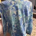 Denim & Co Size Medium Blue Floral Spring Jacket Photo 4