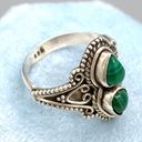 Sterling Silver Vintage Style Genuine Malachite Ring - Sz 6 Photo 7