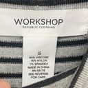 Workshop  womens pullover cowl neck gray black striped sweater size small Photo 7