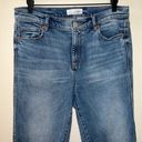 Loft Medium Wash Denim High Rise Vintage Straight Raw Hem Jeans Photo 2