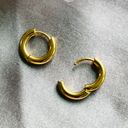 Free People 18K Petite Itty Bitty Huggie Hoop Earrings With Celestial Gift Bag Photo 3