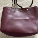 Karl Lagerfeld  Women’s Burgundy Leather Three Strap Tote Bag Photo 4