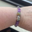 Dream tiger eye Buddha head labradorite kunzite ONE NEW stretch bracelet hand cr Purple Photo 10