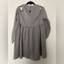 Daisy Street ASOS  Tie Sleeve Mini Smock Dress in Micro Check SZ Med Streetwear Photo 5