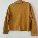 ZARA  Gold Yellow Faux Suede Leather Oversized Jacket Size XSmall Photo 8