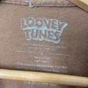 Looney Tunes  Brown Cropped Graphic Crew Neck Tee Women's SZ L Bugs Bunny Photo 3