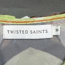 Twisted  Saints Sheer Mesh Long Sleeve Crop Top Y2K Earth Tone Aesthetic Photo 2