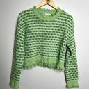 ZARA  Green Knit Frayed Tweed Sweater Photo 3