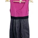 L8ter  Dress Y2K Size S Pink Gray Short Sleeveless A-line Colorblock Tuxedo Ruffl Photo 0