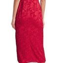 Monique Lhuillier Dress Foulard Asymmetric Floral Lace Midi Lipstick 4 NWT Photo 1