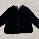 J.Jill  Women’s Black Velvet Blazer Jacket Size SP Good Condition Photo 0