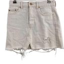 Bershka  White Denim Distressed Skirt Size 2 Photo 0