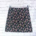 Vintage Blue  pretty size 3 black pink blue green yellow floral print mini skirt Photo 0