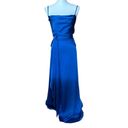 Fame and Partners  The Anita Gown Blue Satin Sleeveless Maxi Formal Gown Size 0 Photo 3