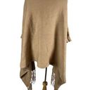 Mer Sea Tan Fringe OS Boxy Sleeves‎ Wrap Cottage Core Luxury Sweater Photo 1