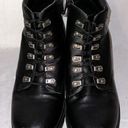 No Boundaries Womens Black Combat Boots Y2K Chunky Heel Lace Up Black Boots Size Photo 2