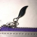 Young Living Zippered Pouch Gray Silver Purple Vegan Faux Leather Key Ring Photo 4