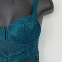 One Piece Auden Bodysuit Women's Size S Lace  Sheer Teal Blue Photo 1