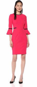 calvin klein hot pink sheath dress