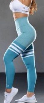 Bombshell sportswear Thigh High Leggings Topaz Blue Heather, XS - $52 -  From Tammy