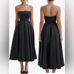 House Of CB NEW  contessa Black Strapless Satin Corset Midi Dress Sz S a-c Photo 2