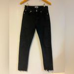 AGOLDE  Toni Mid-Rise Straight Jeans – “Feral” Black Wash | Size‎ 25 | Raw Hem Photo 1