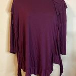 Umgee  Women’s Wine Long Sleeve Ruffled Minidress/Tunic Preloved Sz M Photo 0