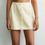 ZARA Linen Blend Mini Skirt Button Front Spring Yellow Easter Women's Size XS Photo 1