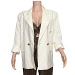 SABINA MUSAYEV Henry Oversized Twill Jacket, Off White, Small White Photo 4