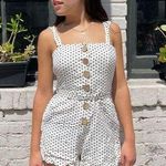 Mango  mng polka dot button up romper Photo 0